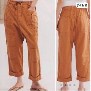 Free People Too True Cuffed Carpenter Trousers Harem Pants